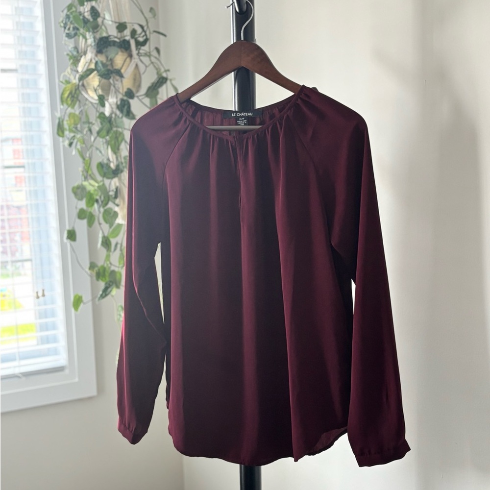 Le Chateau Burgundy Relaxed Blouse